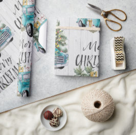Papel de embrulho de Natal de camião Rustic Farmho