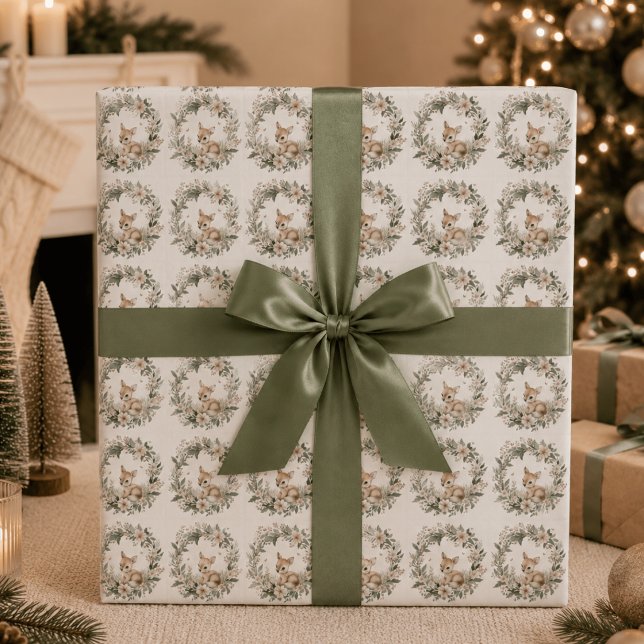 Papel de embrulho de Natal de cervo da floresta fo (Criador carregado)