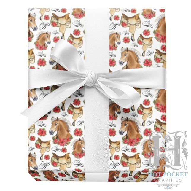 Papel de embrulho de Natal de Cowgirl (Criador carregado)