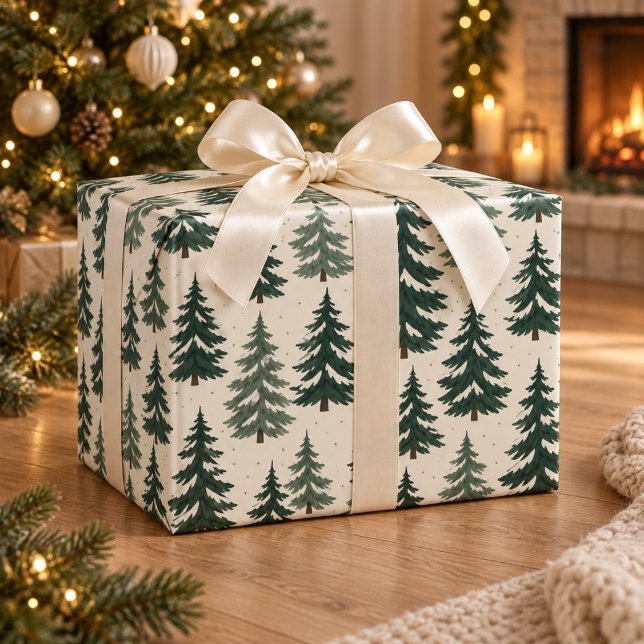 Papel de embrulho de Natal de floresta perene (Criador carregado)