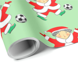 Papel de embrulho de Natal de futebol