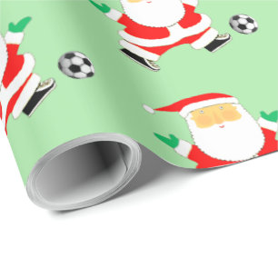 Papel de embrulho de Natal de futebol