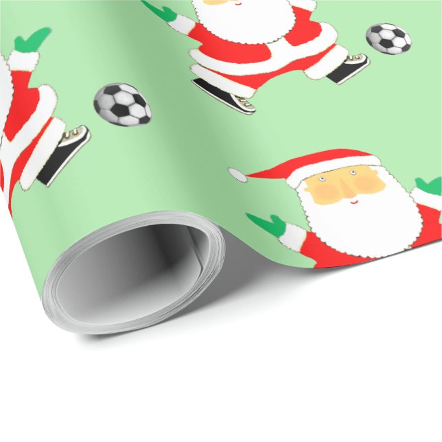 Papel de embrulho de Natal de futebol (Ponta do rolo)