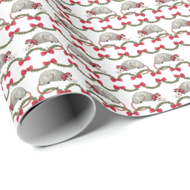 Papel de embrulho de Natal de Gambá (Ponta do rolo)