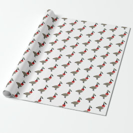Papel de embrulho de Natal de Gansos Canadenses