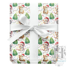 Papel de embrulho de Natal de gato