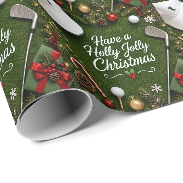 Papel de embrulho de Natal de golfe (Ponta do rolo)
