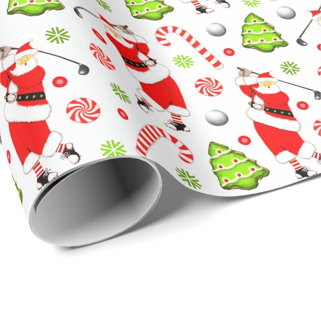 Papel de embrulho de Natal de golfe (Ponta do rolo)