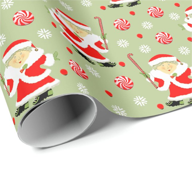 Papel de embrulho de Natal de hóquei em campo (Ponta do rolo)