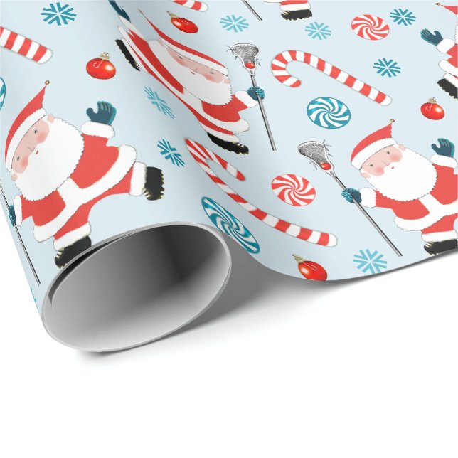 Papel de embrulho de Natal de Lacrosse (Ponta do rolo)