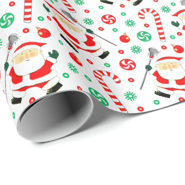 Papel de embrulho de Natal de Lacrosse (Ponta do rolo)