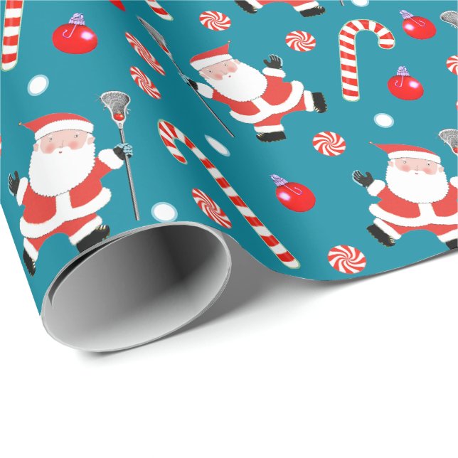 Papel de embrulho de Natal de Lacrosse (Ponta do rolo)
