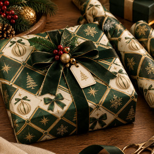 Papel de embrulho de Natal de luxo geométrico