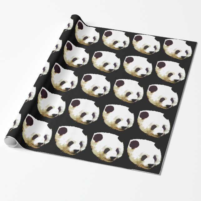 Papel de embrulho de Natal de Panda (Desenrolado)
