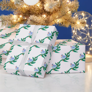 Papel de embrulho de Natal de pássaro sofisticado