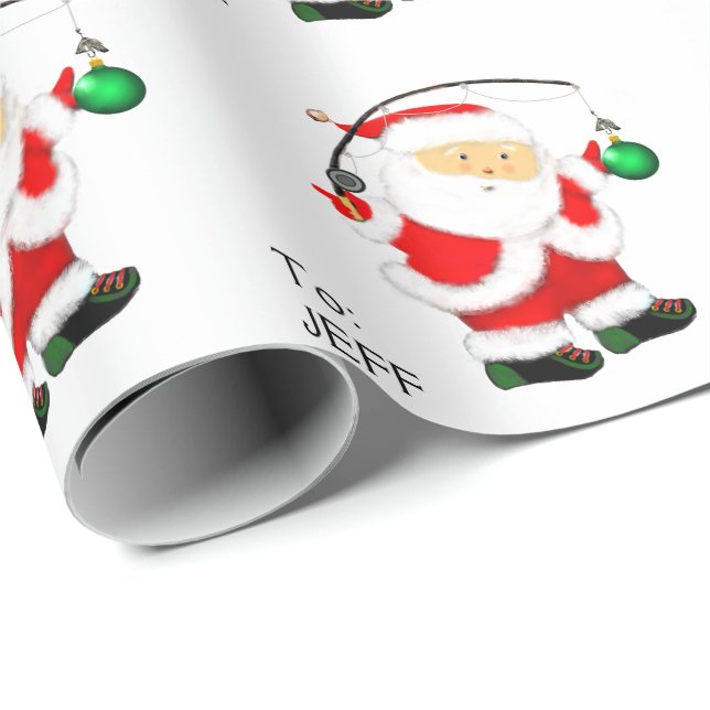 Papel de embrulho de Natal de pesca (Ponta do rolo)