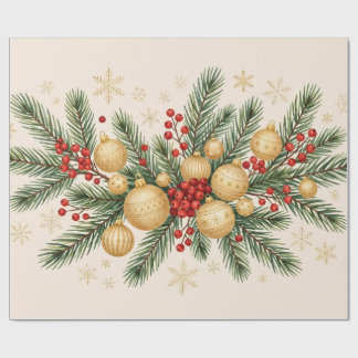 Papel de embrulho de Natal de pinheiro festivo