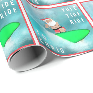 Papel de embrulho de Natal de prancha de surfe