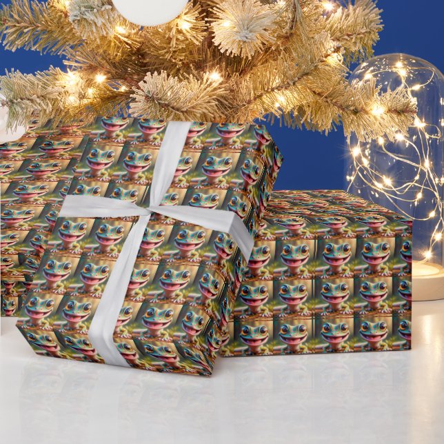 Papel de embrulho de Natal de rã (Feriados)