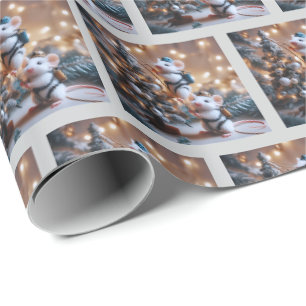 Papel de embrulho de Natal de Ratos