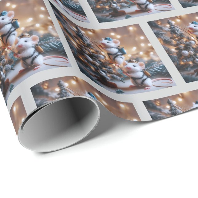 Papel de embrulho de Natal de Ratos (Ponta do rolo)