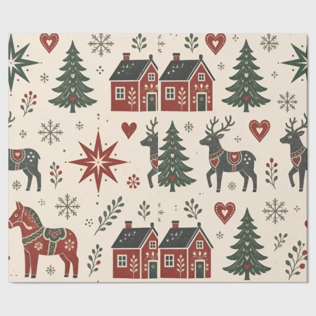Papel de embrulho de Natal de rena (Barra)