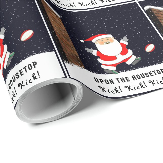 Papel de embrulho de Natal de Rugby (Ponta do rolo)