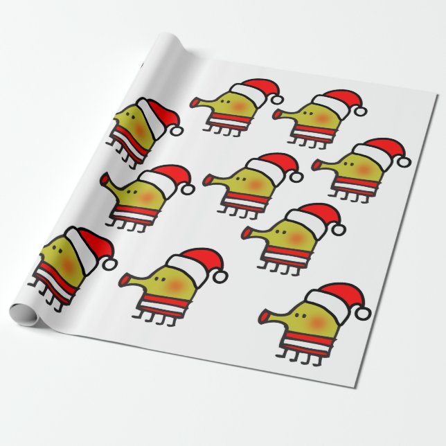 papel de embrulho de natal de salto de rabisco (Desenrolado)