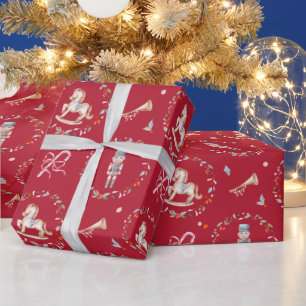 Papel de embrulho de Natal de Soldado Vintage