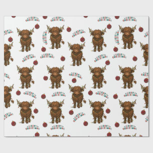 Papel de embrulho de Natal de Vaca das Terras Alta
