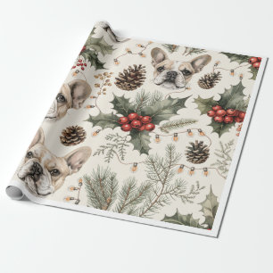 Papel de embrulho de Natal do Bulldog Francês Pr