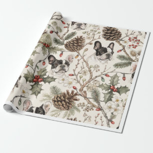 Papel de embrulho de Natal do Bulldog Francês Pr