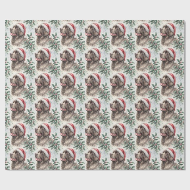 Papel de embrulho de Natal do cão da Terra Nova (Aberto)