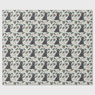 Papel de embrulho de Natal do cão de água portuguê