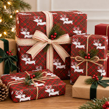 Papel de embrulho de Natal do Dachshund Rena