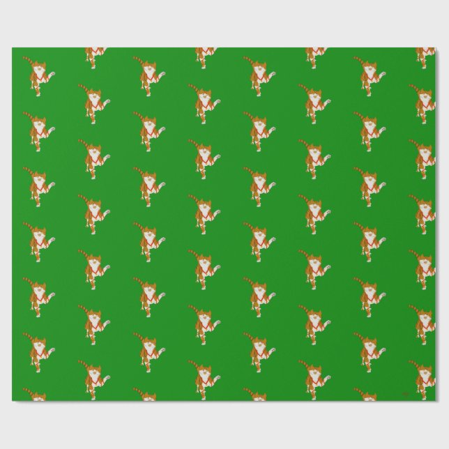 Papel de embrulho de Natal do gato Jingle Claws (Aberto)