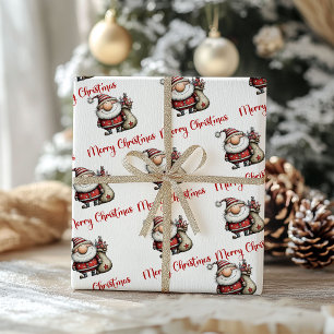Papel de embrulho de Natal do Papai Noel engraçado