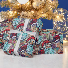 Papel de embrulho de Natal do Papai Noel Grafite
