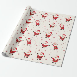 Papel de embrulho de Natal do Papai Noel retrô fof