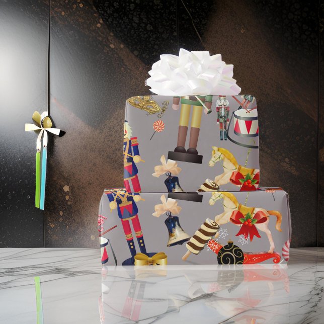 Papel de embrulho de Natal do quebra-nozes de brin (Criador carregado)