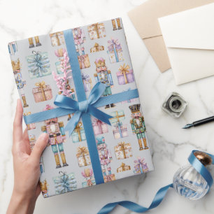Papel de embrulho de Natal do quebra-nozes em past