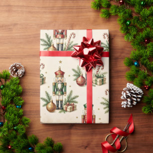 Papel de embrulho de Natal do quebra-nozes vintage