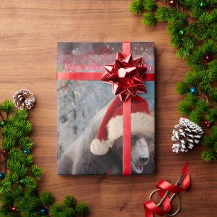 Papel de embrulho de Natal do Urso Castanho Festiv