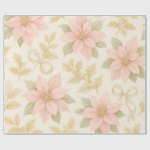 Papel de embrulho de Natal Elegante Poinsettia Ros