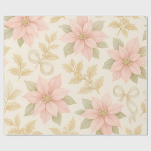 Papel de embrulho de Natal Elegante Poinsettia Ros
