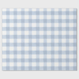 Papel de embrulho de Natal em gingham azul grande