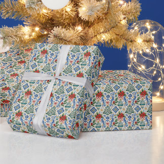 Papel de embrulho de Natal em Majólica Italiana