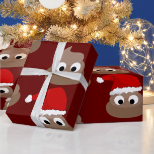 Papel de embrulho de Natal engraçado de cocô