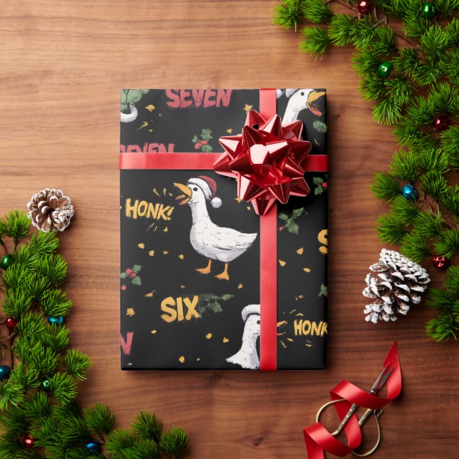 Papel de embrulho de Natal engraçado de ganso que  (Presente de Natal)