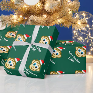 Papel de embrulho de Natal engraçado do macaco Pap